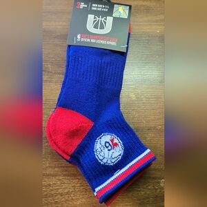 NBA 76ers 3 Pack Blue and Red Athletic Socks